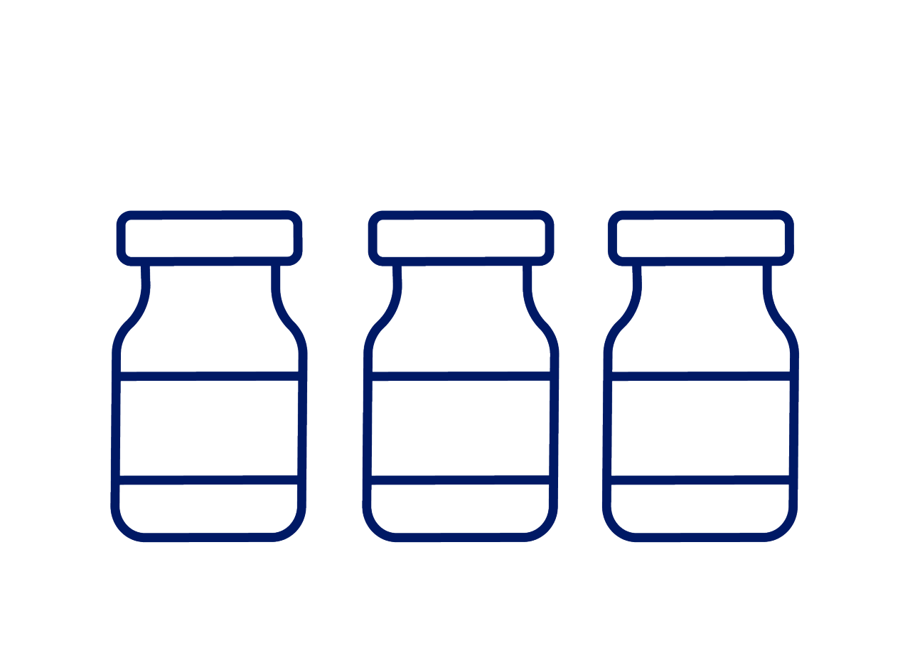 Ilustración que muestra el contorno de algunas botellas.